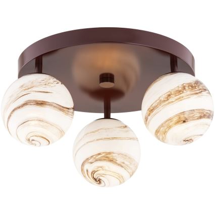 Argon 6292 - Plafonsko svetlo FABIO 3xE14/7W/230V alabaster braon
