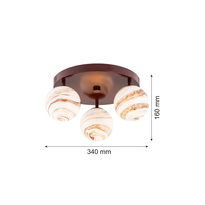 Argon 6292 - Plafonsko svetlo FABIO 3xE14/7W/230V alabaster braon