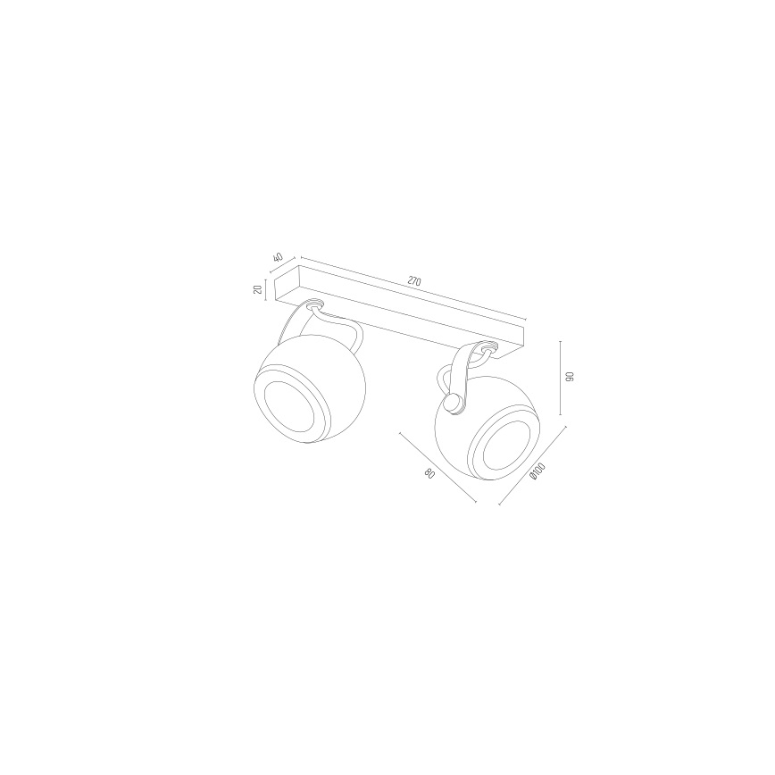Argon 7039 - Spot svetiljka KOS PLUS 2xGU10/5W/230V crna/zlatna