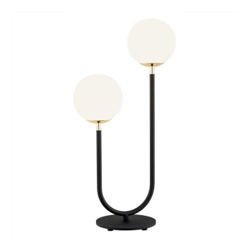 Argon 7072 - Stolna lampa FERRONE 2xE14/7W/230V crna/bela/zlatna