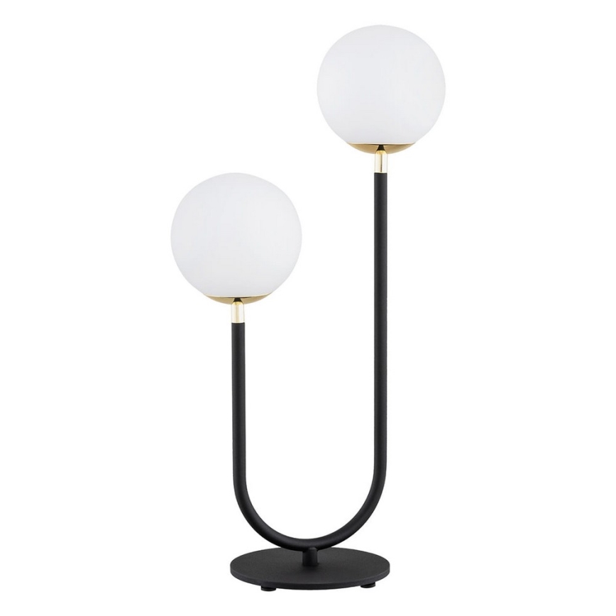 Argon 7072 - Stolna lampa FERRONE 2xE14/7W/230V crna/bela/zlatna
