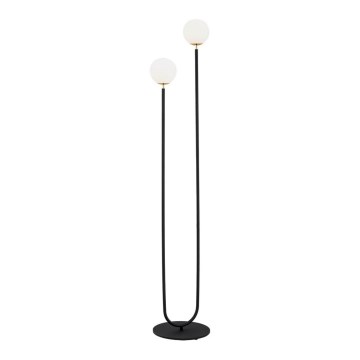 Argon 7073 - Stojeća lampa FERRONE 2xE14/7W/230V crna/bela/zlatna