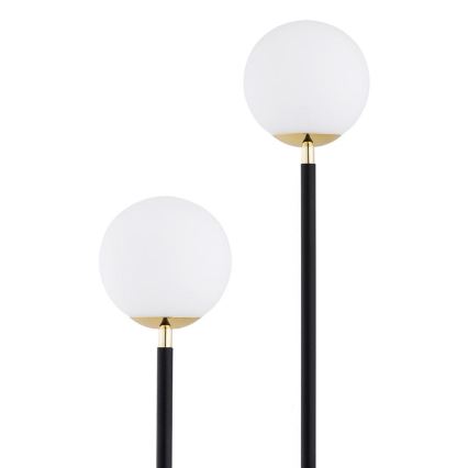 Argon 7073 - Stojeća lampa FERRONE 2xE14/7W/230V crna/bela/zlatna