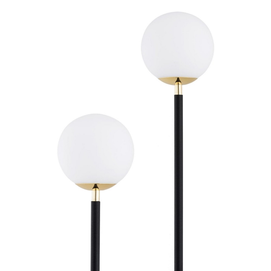 Argon 7073 - Stojeća lampa FERRONE 2xE14/7W/230V crna/bela/zlatna