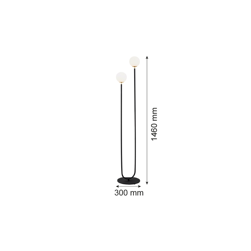 Argon 7073 - Stojeća lampa FERRONE 2xE14/7W/230V crna/bela/zlatna