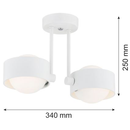 Argon 7088 - Luster na štangu MASSIMO PLUS 2xG9/6W/230V, bela