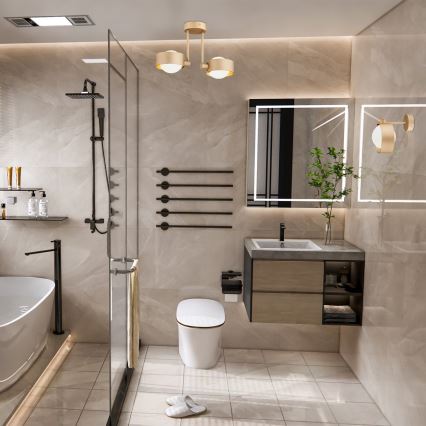 Argon 7215 - Kupatilski luster na štangu MASSIMO PLUS 2xG9/6W/230V IP44 zlatna