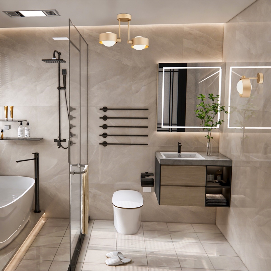 Argon 7215 - Kupatilski luster na štangu MASSIMO PLUS 2xG9/6W/230V IP44 zlatna