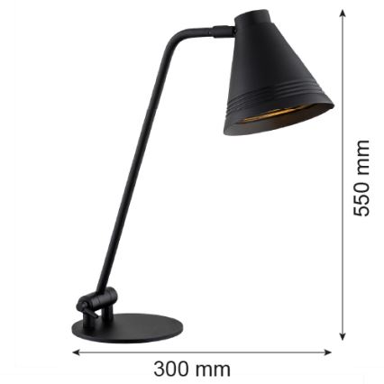 Argon 8002 - Stona lampa AVALONE 1xE27/15W/230V crna