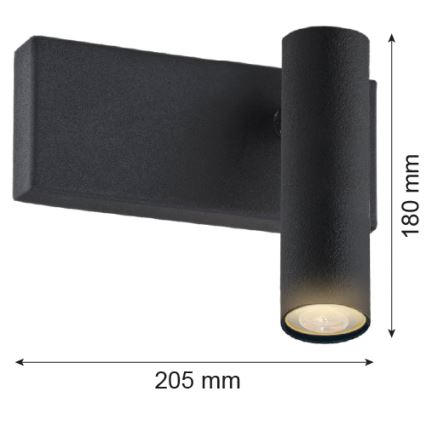 Argon 8065 - Zidni spot ETNA 1xG9/6W/230V crni