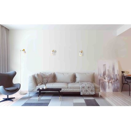 Argon 8110 - Zidno reflektorsko svetlo DORIA 1xE27/15W/230V plavo/mesing