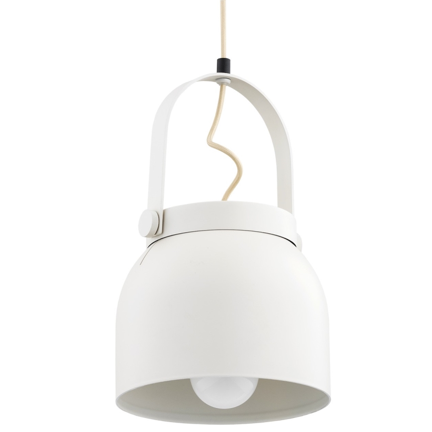 Argon 8280 - Luster na sajli LOGAN 1xE27/15W/230V prečnik 20 cm beo