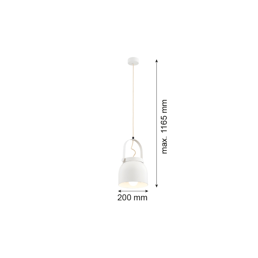 Argon 8280 - Luster na sajli LOGAN 1xE27/15W/230V prečnik 20 cm beo