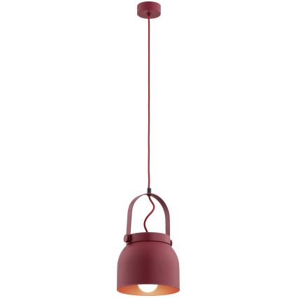 Argon 8282 - Luster na sajli LOGAN 1xE27/15W/230V prečnika 20 cm crvena