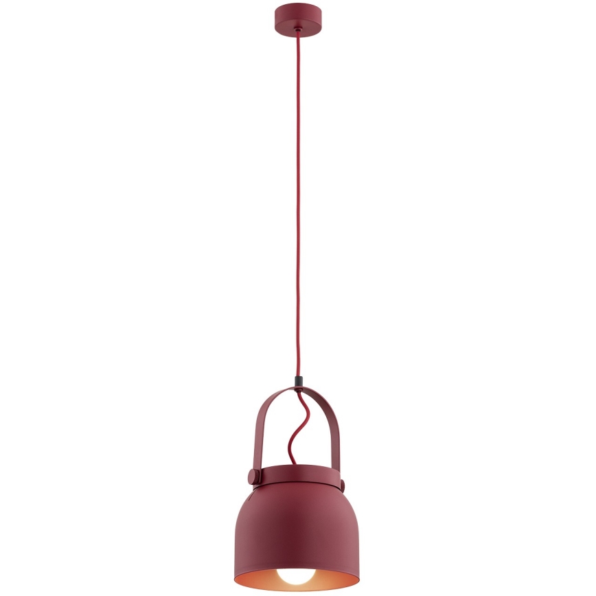 Argon 8282 - Luster na sajli LOGAN 1xE27/15W/230V prečnika 20 cm crvena