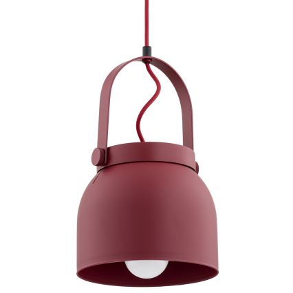 Argon 8282 - Luster na sajli LOGAN 1xE27/15W/230V prečnika 20 cm crvena