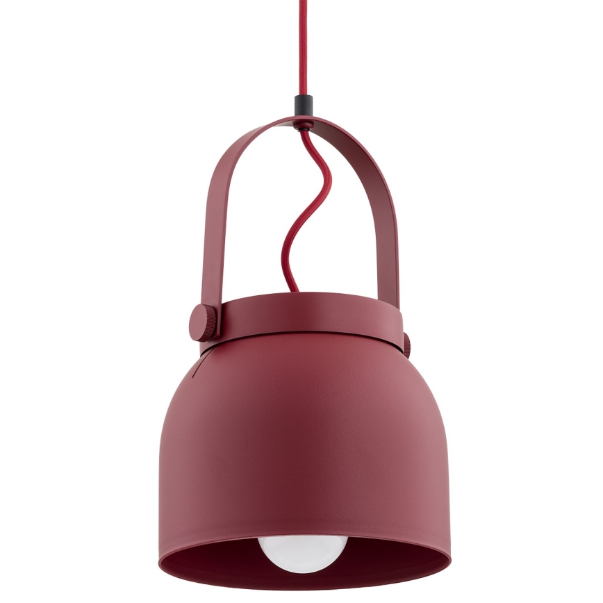 Argon 8282 - Luster na sajli LOGAN 1xE27/15W/230V prečnika 20 cm crvena