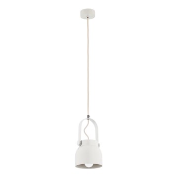 Argon 8290 - Luster na sajli LOGAN 1xE27/15W/230V prečnik 14 cm bela
