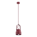 Argon 8292 - Luster na sajli LOGAN 1xE27/15W/230V prečnik 14 cm crvena