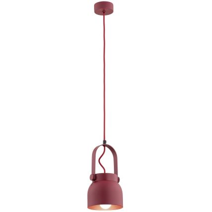 Argon 8292 - Luster na sajli LOGAN 1xE27/15W/230V prečnik 14 cm crvena