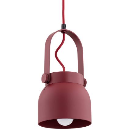 Argon 8292 - Luster na sajli LOGAN 1xE27/15W/230V prečnik 14 cm crvena