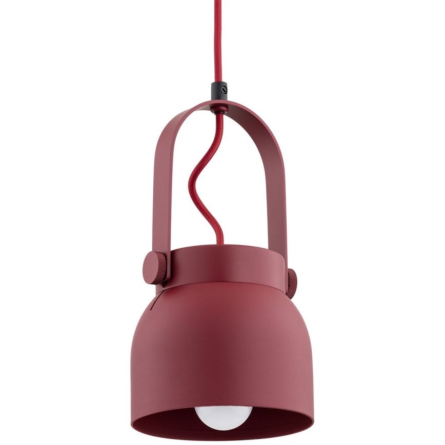 Argon 8292 - Luster na sajli LOGAN 1xE27/15W/230V prečnik 14 cm crvena