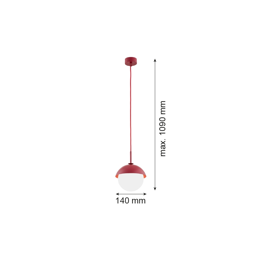 Argon 8296 - Luster na sajli CAPPELLO 1xE27/15W/230V crvena