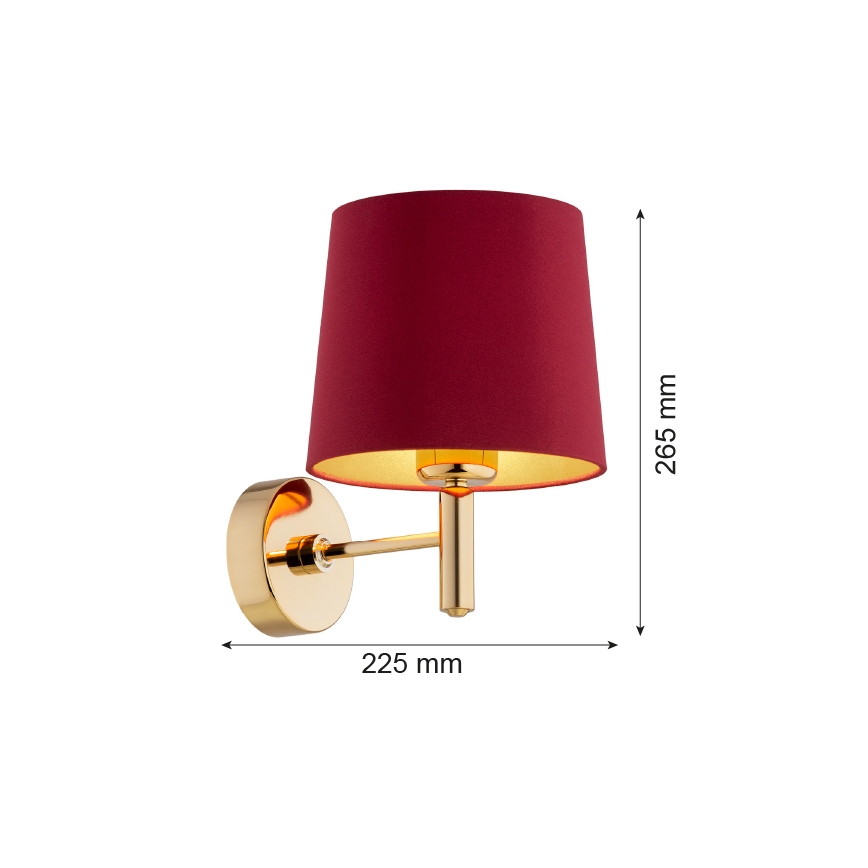 Argon 8311 - Zidna lampa PONTE PLUS 1xE27/15W/230V crvena