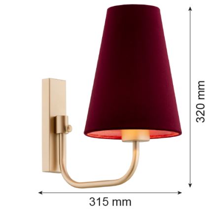 Argon 8313 - Zidna lampa SAFIANO 1xE27/15W/230V bordo