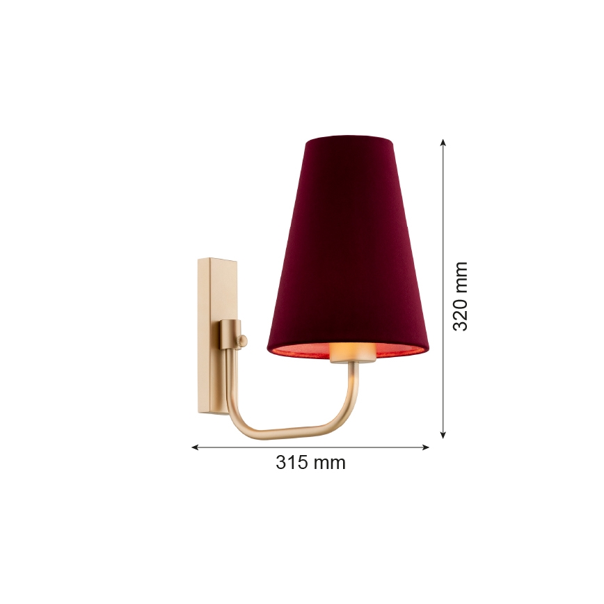 Argon 8313 - Zidna lampa SAFIANO 1xE27/15W/230V bordo