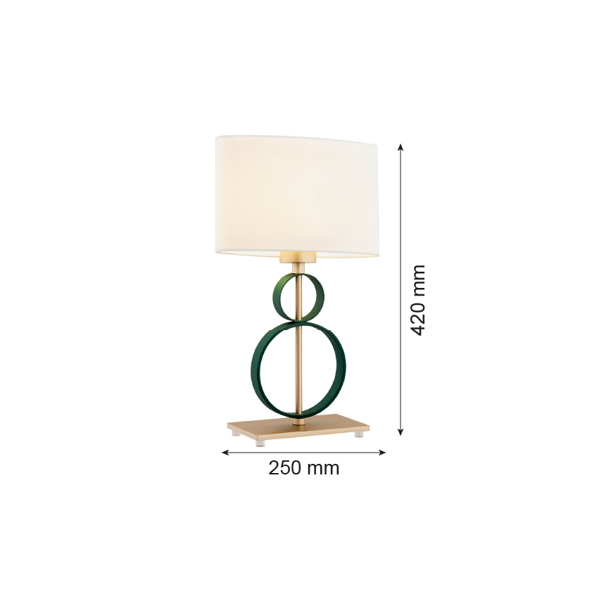 Argon 8317 - Stona lampa PERSEO 1xE27/15W/230V 42 cm krem/zelena
