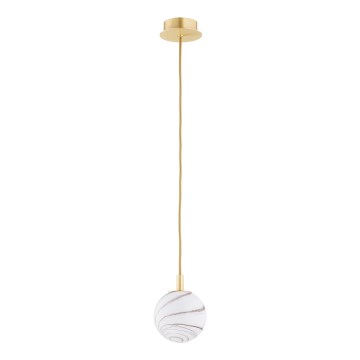Argon 8450 - Luster na sajli ALMIROS 1xE14/7W/230V Ø 12 cm alabaster zlatan