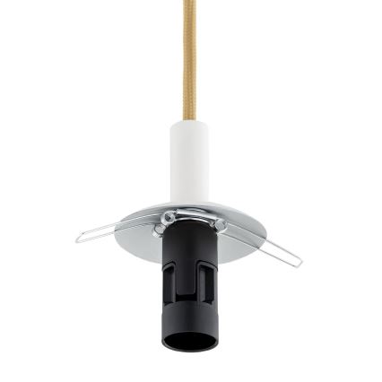 Argon 8451 - Luster na sajli ALMIROS 1xE14/7W/230V, Ø 12 cm, alabaster bela/zlatna