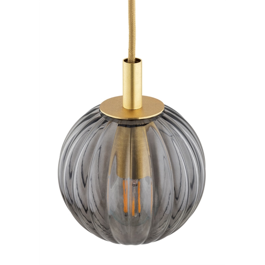 Argon 8512 - Luster na sajli PALOMA 1xE14/7W/230V prečnik 12 cm zlatna/crna