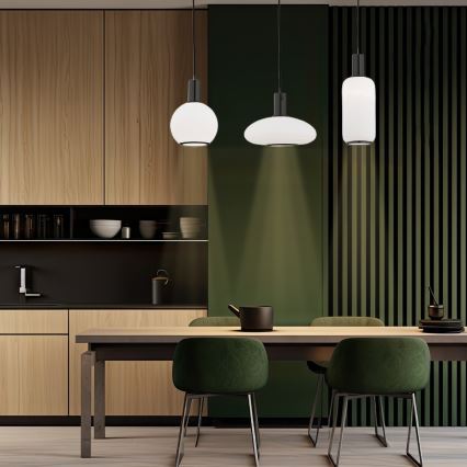 Argon 8565 - Luster na sajli SAGUNTO PLUS 1xE27/15W/230V, prečnik 30 cm, crna