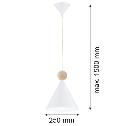 Argon 8629 - Luster na sajli KEGEL 1xE27/15W/230V bela