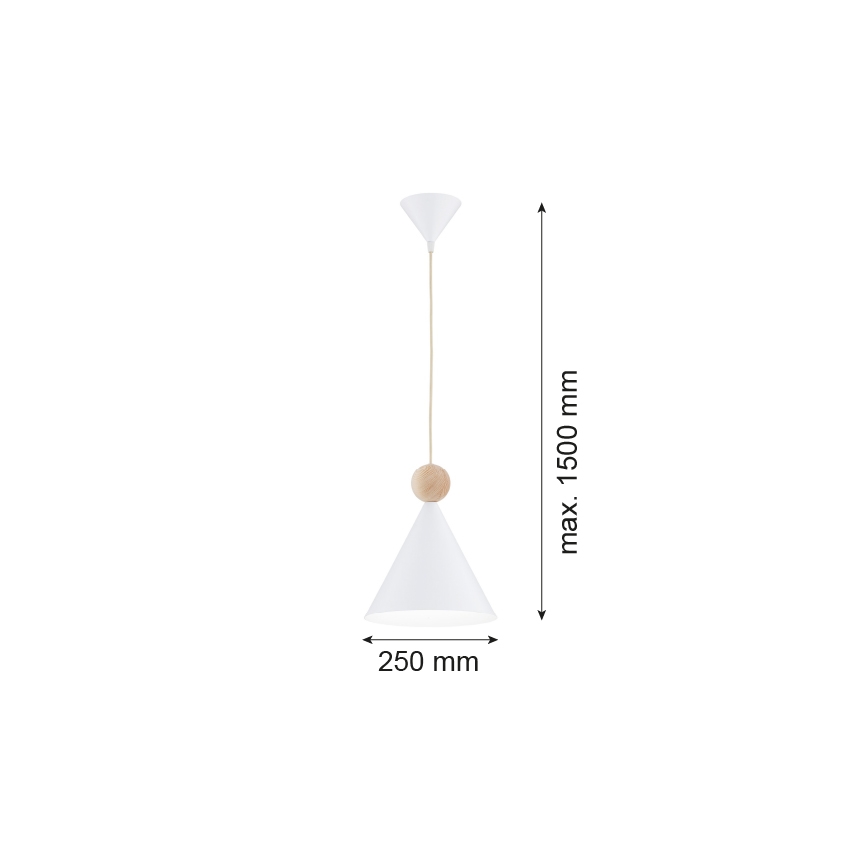 Argon 8629 - Luster na sajli KEGEL 1xE27/15W/230V bela