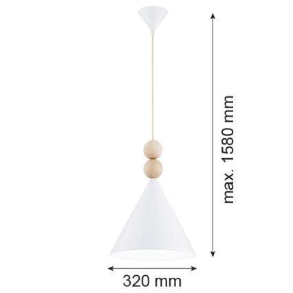 Argon 8632 - Luster na sajli KEGEL 1xE27/15W/230V bela