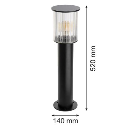 Argon 8749 - Spoljašnja lampa NORFOLK 1xE27/15W/230V IP44 52cm crna