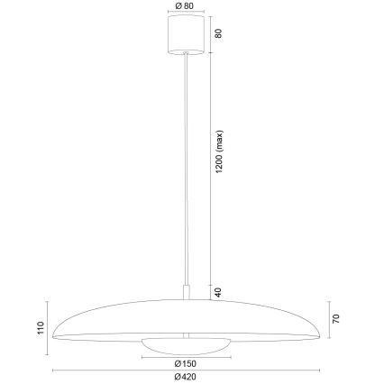 Argon 8870 - LED luster na lanku BOLTON LED/12,5W/230V 3000K terakota
