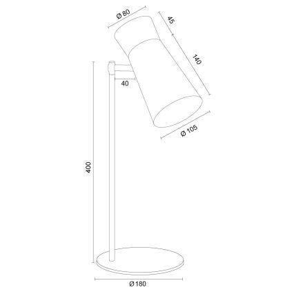 Argon 8875 - Stona lampa LORD 1xE14/7W/230V crna