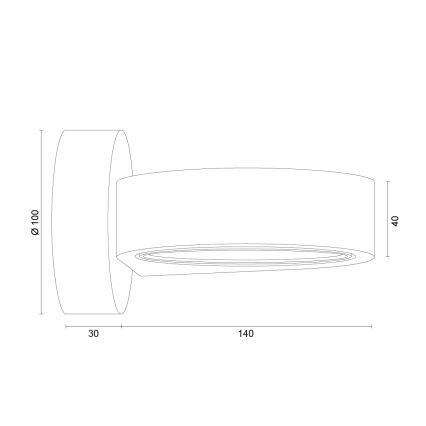 Argon 8900 - Zidna svetiljka LOTUS 1xGX53/12W/230V crna