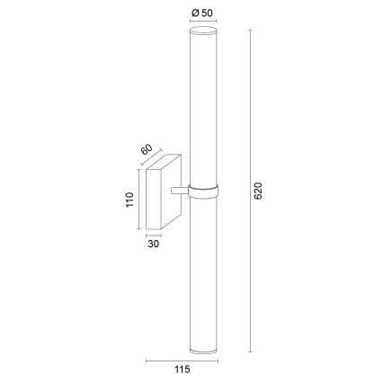 Argon 8928 - LED kupatilsko osvetljenje za ogledalo BATUMI LED/24W/230V 3000K IP44 mat hrom
