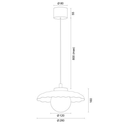 Argon 8948 - Luster na sajli BOLL 1xG9/6W/230V plava