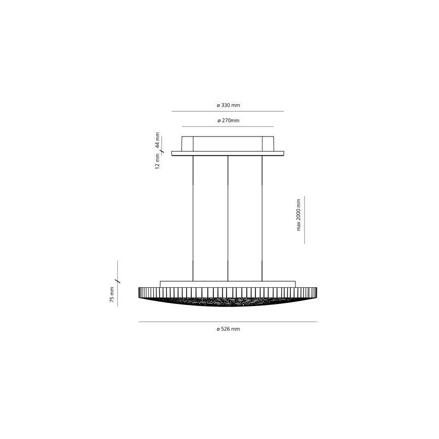 Artemide 0213010APP - LED viseći luster na sajli, prigušiva, CALIPSO LED/50W/230V 3000K
