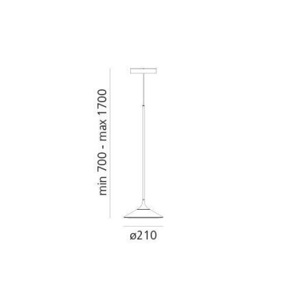 Artemide 0351030A - LED luster na sajli ORSA LED/8,5W/230V 3000K prečnik 21 cm