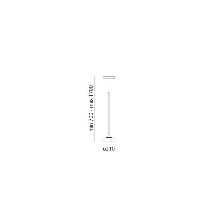Artemide 0351030A - LED luster na sajli ORSA LED/8,5W/230V 3000K prečnik 21 cm