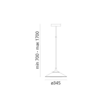 Artemide 0352030A - LED prigušiva luster na sajli ORSA LED/20W/230V 3000K prečnik 24,5 cm