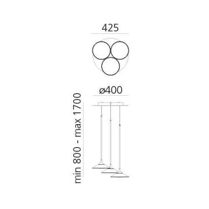 Artemide 0353030A - LED prigušiva luster na sajli ORSA CLUSTER LED/22W/230V 3000K