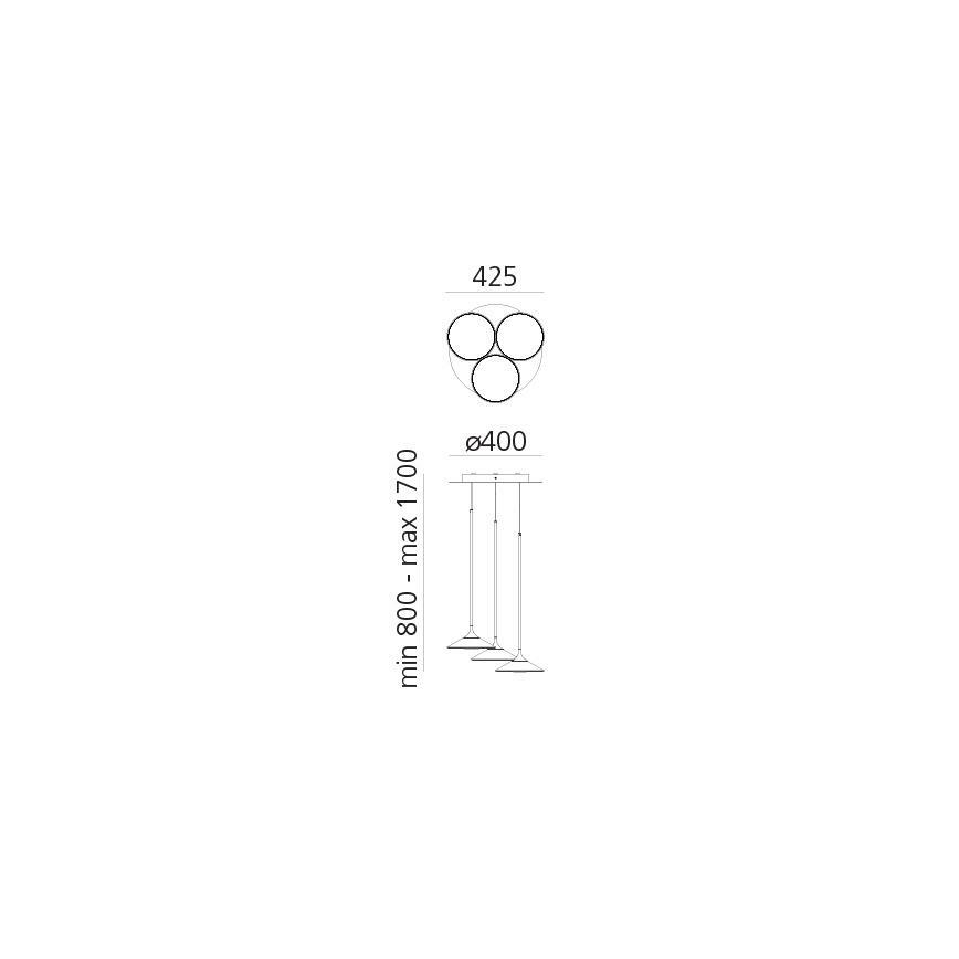 Artemide 0353030A - LED prigušiva luster na sajli ORSA CLUSTER LED/22W/230V 3000K